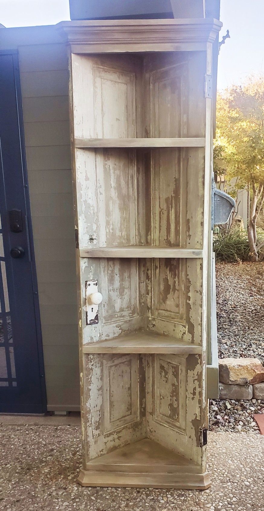 Antique Door Corner Shelf