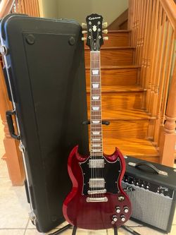 Epiphone SG Pro w/ Hardshell Case, Fender Amp
