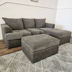 Sofa Couch with Chaise and Ottoman - FREE DELIVERY