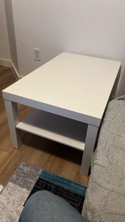 Ikea White Coffee Table with Bottom Shelf