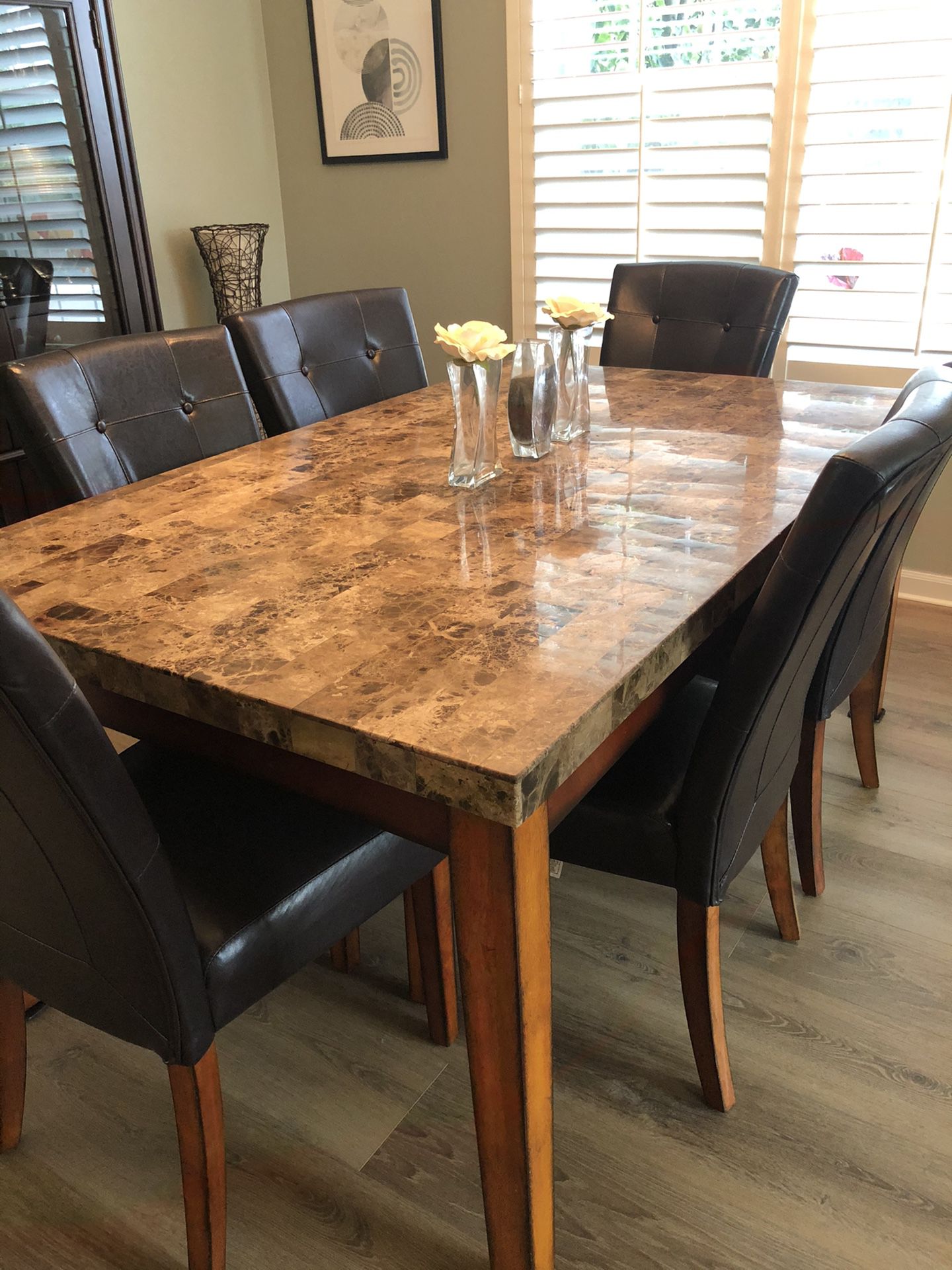 Granite Dining Room Table w/6 Chairs
