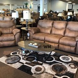 Boxberg Bark Reclining Living Room Set (SOFA and LOVESEAT