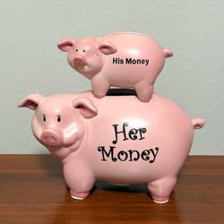His Money Her Money Ceramic Piggy Bank Funny Engagement Christmas Gift For Couples