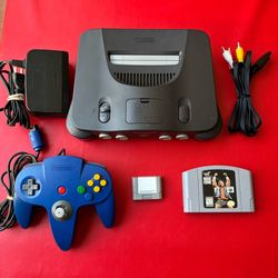RARE *Blue* LED Light Display Nintendo 64 (N64) Region Free Console Bundle Lot