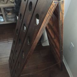 Wine riddling rack wood a-frame wine rack 36 bottle