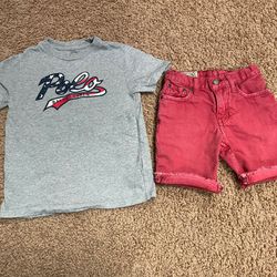 Polo by Ralph Lauren, boys' set of a T-shirt and shirt, size 5
