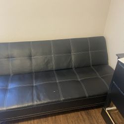 Futon Leather Black - Like New 