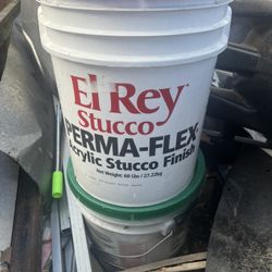 El Rey Perma Flex Sand Stucco Finish Half A Bucket Of White A Full Bucket Of Tan List For About $150 A Can