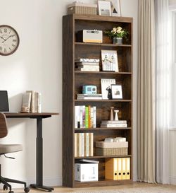 71" H Tall Bookshelf, Modern Wood Display Bookcase
