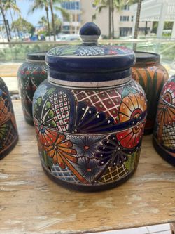Mexican Talavera pottery water dispenser