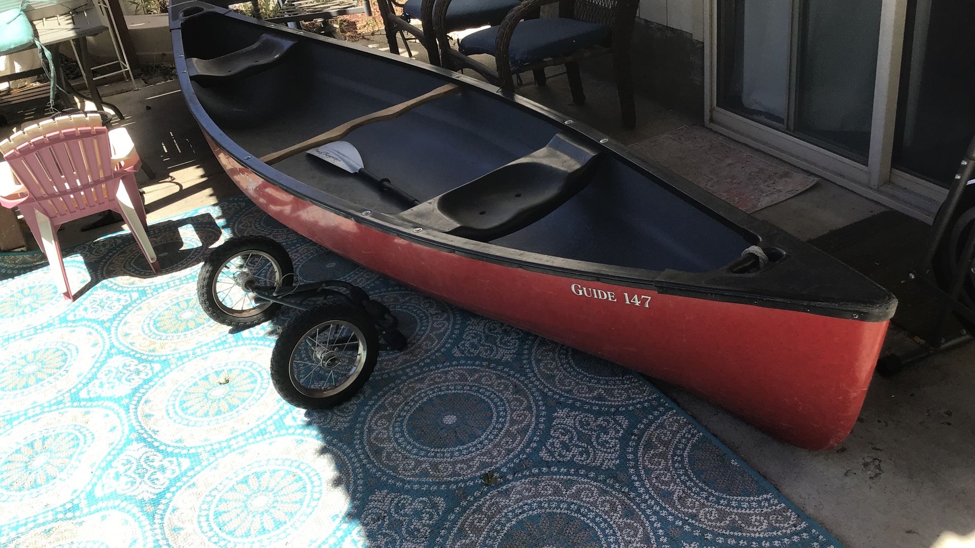 16 Foot Canoe And Paddle And