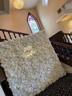 White Flower Wall Wedding