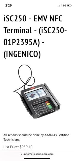Ingenico isc Touch 250 Card Reader Card Scanner ISC250