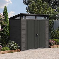 Keter Cortina 7x7 Premium Modern Outdoor Storage Shed ADO #:CST-10575 Brand New .Price is Firm. Box not perfect, slightly open.  Description : •	Made 