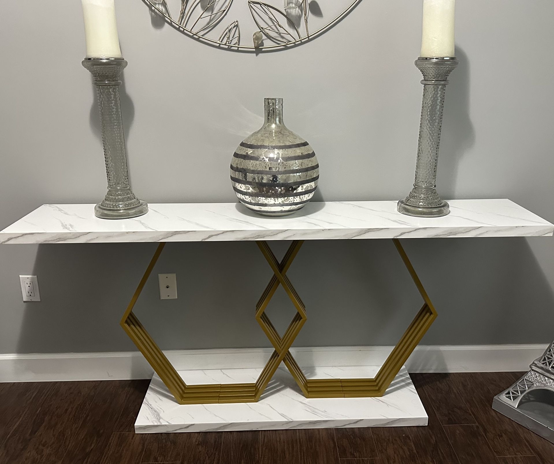 White And Gold Console Table