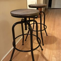 Pair Of Adjustable Bar Stools 