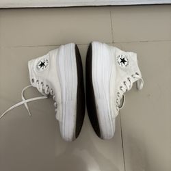 Converse Women's Chuck Taylor All Star Move Platform Hi Sneakers, White, 7.5 US size