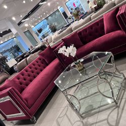 2pc Living Room Set ❤️❤️❤️ Burgundy Color 