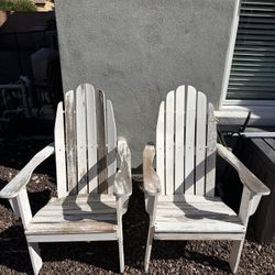 Wooden Adirondack Chairs - Need Work - Set Of 2