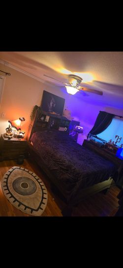 (Queen) rustic dark brown wood bedroom set
