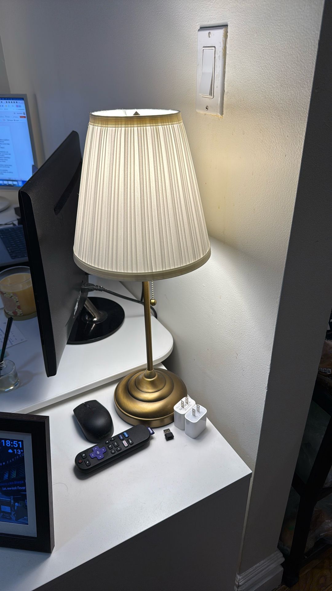 IKEA Table lamp, brass/white
