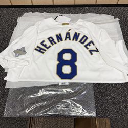 Kike Hernandez Dodgers World Series Gold Jersey Large