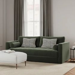 Article - Sven 88" Tufted Velvet Sofa Bed - Plush Pacific Green