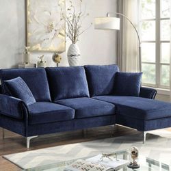 Brand New Navy Blue Contemporary Style Sectional Sofa