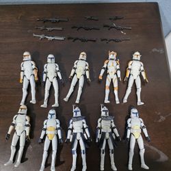 Starwars: Lot Of 10 Phase 1 Troopers