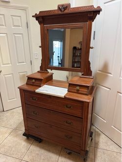 Victorian Era Makeup Vanity Chest of Drawers (Over 100 Years Old)