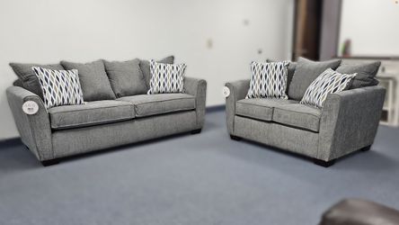 Harris Gray Sofa And Loveseat! 