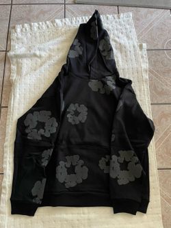 Black denim hoodie