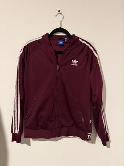 Adidas Trefoil Bomber Style Jacket - Burgundy  W Med