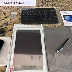 NEW 10” Android 14 Tablet 10” With Accessories See Photos 