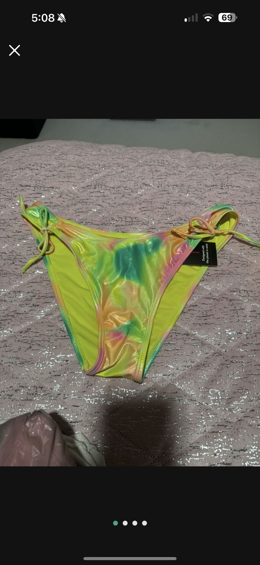 Womens Size Large Multicolored Swimsuit Bikini Bottoms
