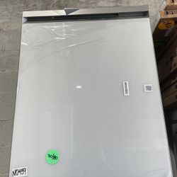 Bespoke 24 in White Glass Top Control Smart Built-In Tall Tub Dishwasher with Stainless Steel Tub and AutoRelease, 42dBA