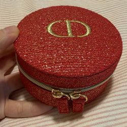 Red Jewelry Case  Used only once, in excellent condition  Size: approx. 4” x 2” Zipper works smoothly, interior is clean  Perfect for storing ear