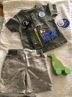 Dinosaur Outfit 12 Months (NEW) and Dinosaur Toy