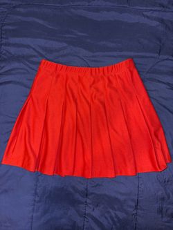 Vintage Varsity Spirit Fashions Red Pleated Cheerleader Skirt Size Large