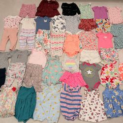 Huge Baby Girl beautiful Clothes Lot 6 Months 40+ Pieces Dresses Onesies Outfits!!