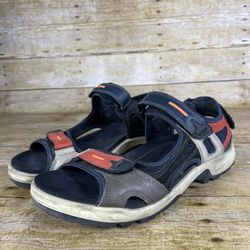 ECCO Receptor Technology Mens Size 12 Multicolor Leather Hiking Outdoor Sandals