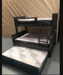 Bunk Beds/ Literas Twin Full Full Madera 100% Pinewood