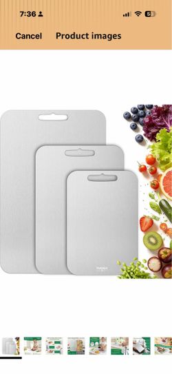 100% Pure Titanium Cutting Board Set of 3, Cutting Boards for Kitchen Easy to clean, Dishwasher Safe Double Sided Non-Toxic Chopping Boards for Meats,