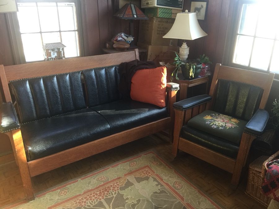 Antique Love Seat & Rocking Chair it's like Stickley