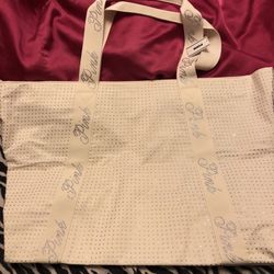 NWT Victoria’s Secret White Bling Tote Bag 