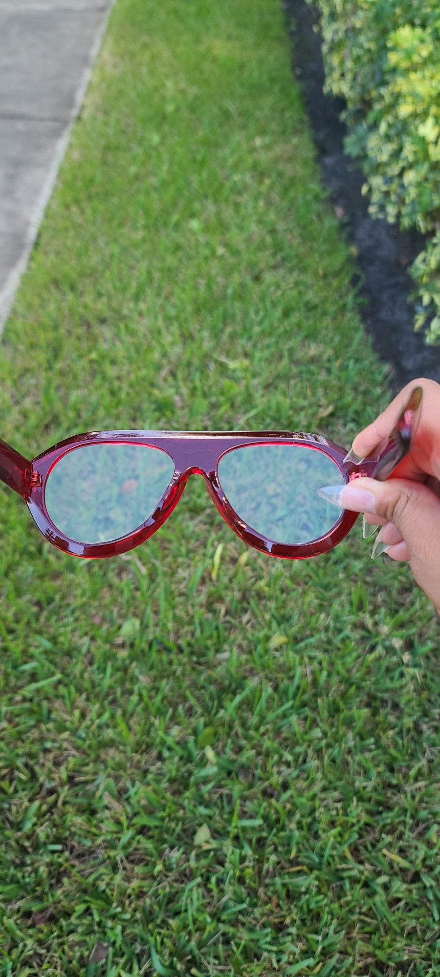 Red aviators- clear