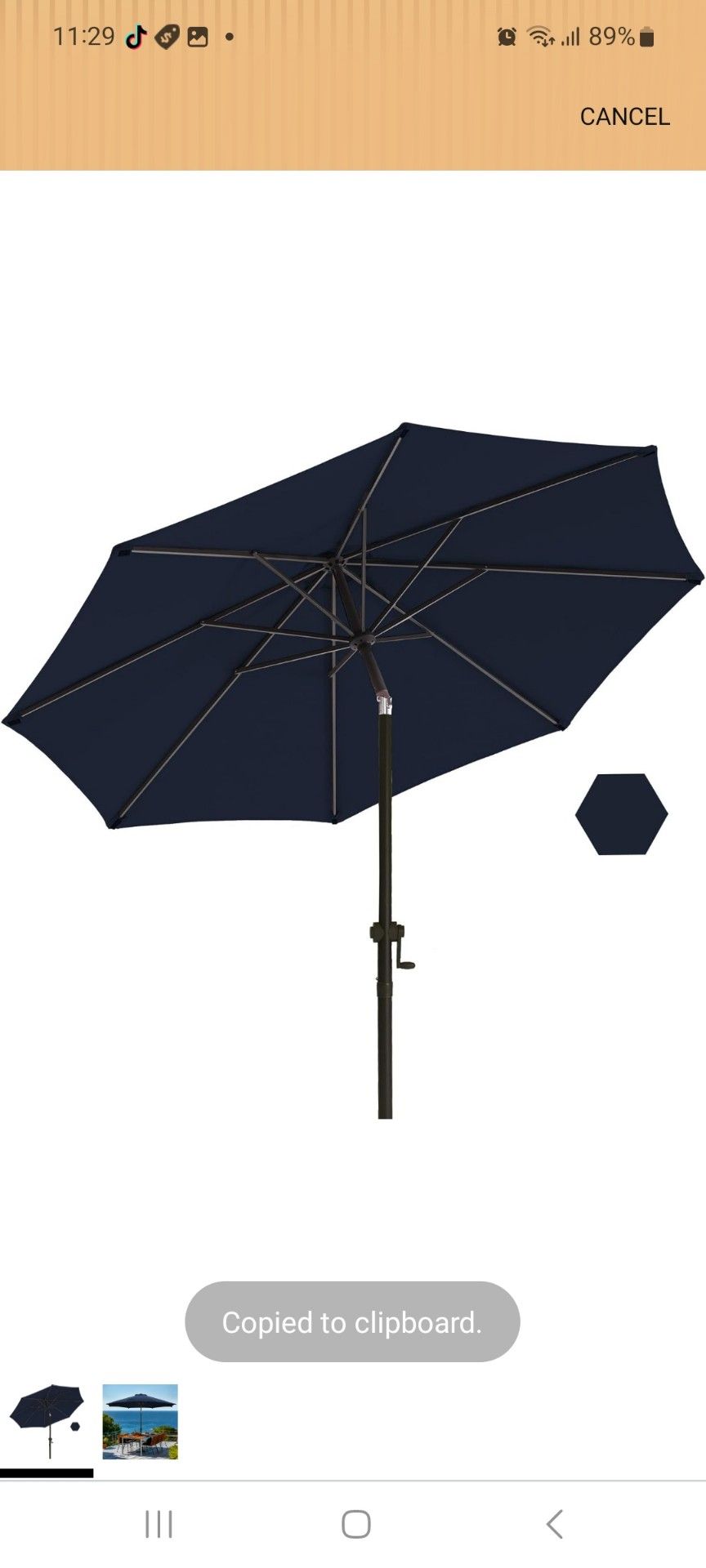 wikiwiki 9 FT Patio Umbrellas Outdoor Table Market Umbrella with Push Button Tilt/Crank,8 Sturdy Ribs, Fade Resistant Waterproof POLYESTER DTY Canopy