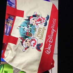 Disney Parks Walt disney world Christmas Red Bag Tote 2025 Santa Mickey MinnieDisney new with tags