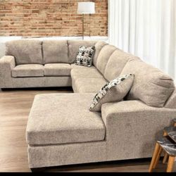 OM• $38 Initial • Brand New// Ballinasloe 3 Piece Couch With Chaise Sectional 