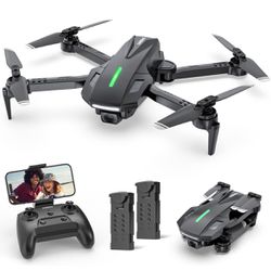 Drone with Camera,720P HD FPV Foldable Drones,2 Batteries,One Key Start,Headless Mode,Altitude Hold,